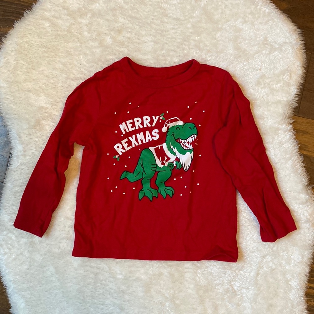 The Children’s Place dinosaur Christmas tshirt long sleeve 2t